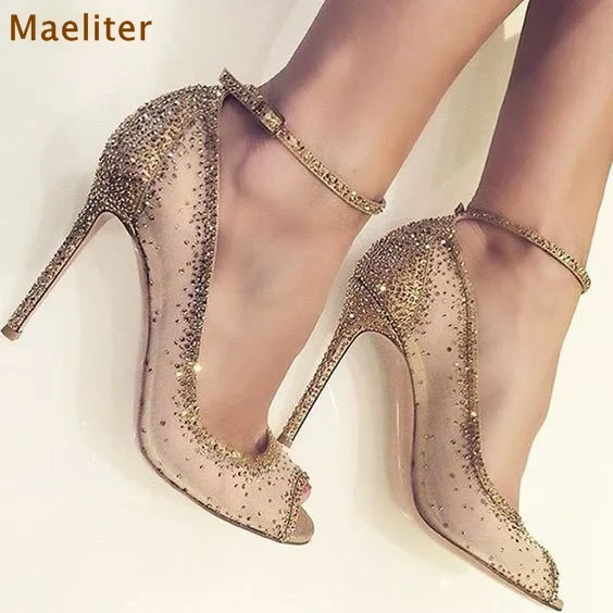 2018 Spring Gold Crystal Shoes Bling Bling Rhinestone Dress Pumps Peep Toe Thin High Heels Mesh Diamond Wedding Shoes Dropship
2018 Spring Gold Crystal Shoes Bling Bling Rhinestone Dress Pumps Peep Toe Thin High Heels Mesh Diamond Wedding Shoes Dropship