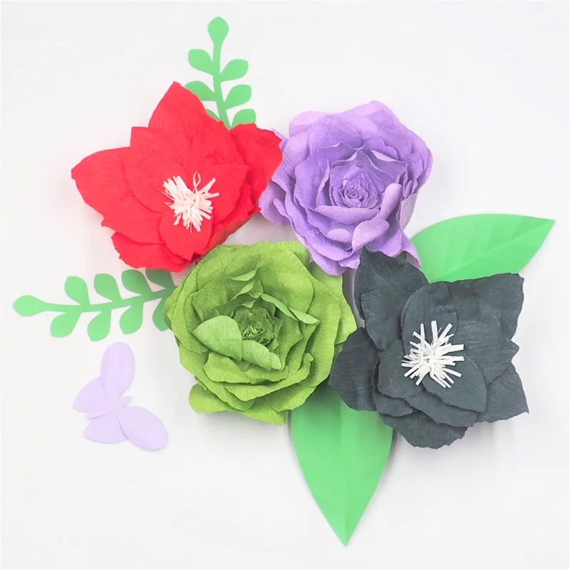 2018 4PCS Large Crepe Paper Flowers Backdrop + 4PCS Leaves + 1 Piece Butterfly For Wedding & Event Retail Store Home Decoration
2018 4PCS Large Crepe Paper Flowers Backdrop + 4PCS Leaves + 1 Piece Butterfly For Wedding & Event Retail Store Home Decoration