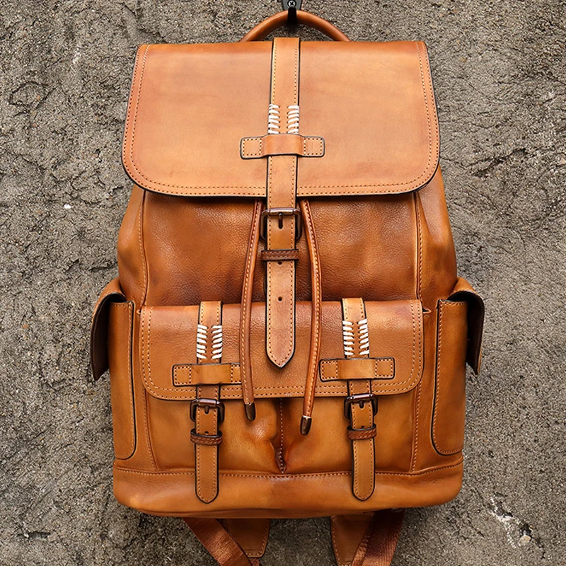 Military Style Travel Bag Men's Backpack Luxury Mens Cow Leather backpack Large Capacity Retro Shoulder Bag
Military Style Travel Bag Men's Backpack Luxury Mens Cow Leather backpack Large Capacity Retro Shoulder Bag