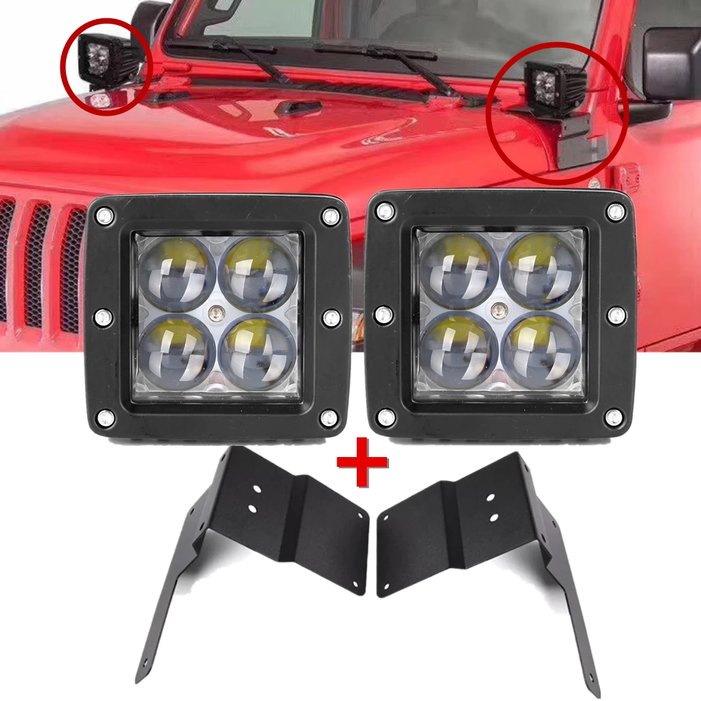 Dual 4D 20W Led Pod Fog Light With Car Mounting Bracket Lower Windshield Light Holder for Jeep Wrangler JL 2018 2019 Accessories
Dual 4D 20W Led Pod Fog Light With Car Mounting Bracket Lower Windshield Light Holder for Jeep Wrangler JL 2018 2019 Accessories