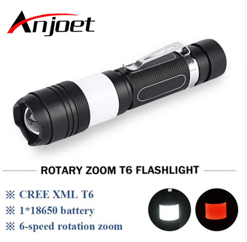 Anjoet XML-T6 Led Flashlight Adjustable Waterproof Fishing light Camping lantern Torches Working lamp 18650 Battery USB Cable
Anjoet XML-T6 Led Flashlight Adjustable Waterproof Fishing light Camping lantern Torches Working lamp 18650 Battery USB Cable