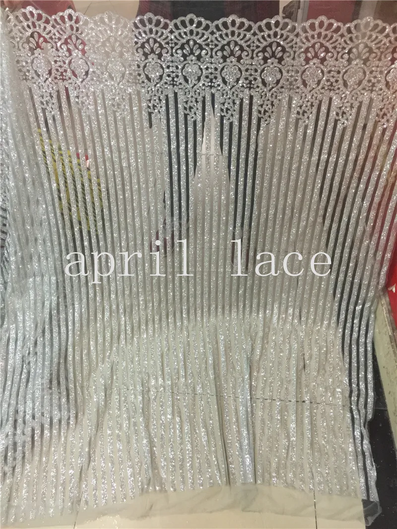 5 yards D58# silver dobby sexy glued sparkle glitter mesh net tulle lace fabric for sawing /evening dress
5 yards D58# silver dobby sexy glued sparkle glitter mesh net tulle lace fabric for sawing /evening dress