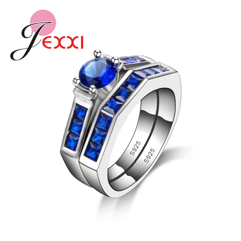 Blue Cubic Zircon Ring Unique New Ladies Anniversary 925 Sterling Silver Women Jewelry Fashion Ring Sets Girls Annea
Blue Cubic Zircon Ring Unique New Ladies Anniversary 925 Sterling Silver Women Jewelry Fashion Ring Sets Girls Annea