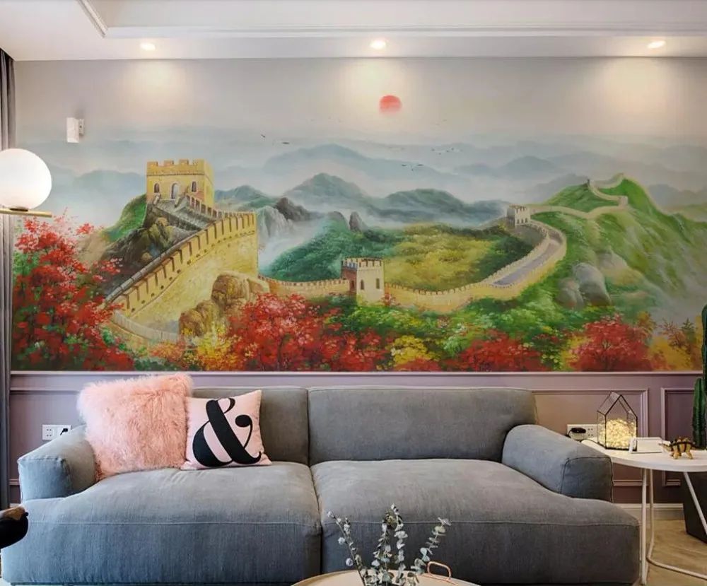 Custom mural pure hand-painted autumn scenery of the Great Wall oil painting background murals living room sofa background
Custom mural pure hand-painted autumn scenery of the Great Wall oil painting background murals living room sofa background