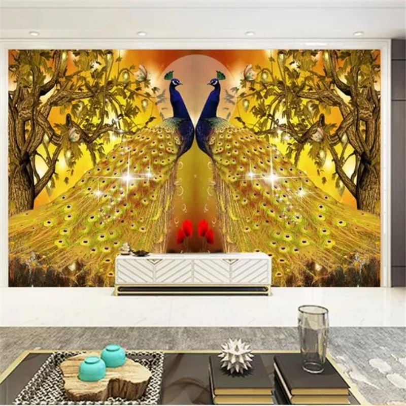 beibehang Custom wallpaper 3d mural lucky auspicious peacock open screen wealth tree background wall papers home decor wallpaper
beibehang Custom wallpaper 3d mural lucky auspicious peacock open screen wealth tree background wall papers home decor wallpaper