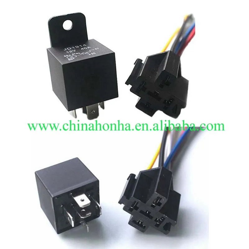 Automotive Relay 12V 40A Five-legged Normally Open Switch Relay and with Pigtailed Socket
Automotive Relay 12V 40A Five-legged Normally Open Switch Relay and with Pigtailed Socket
