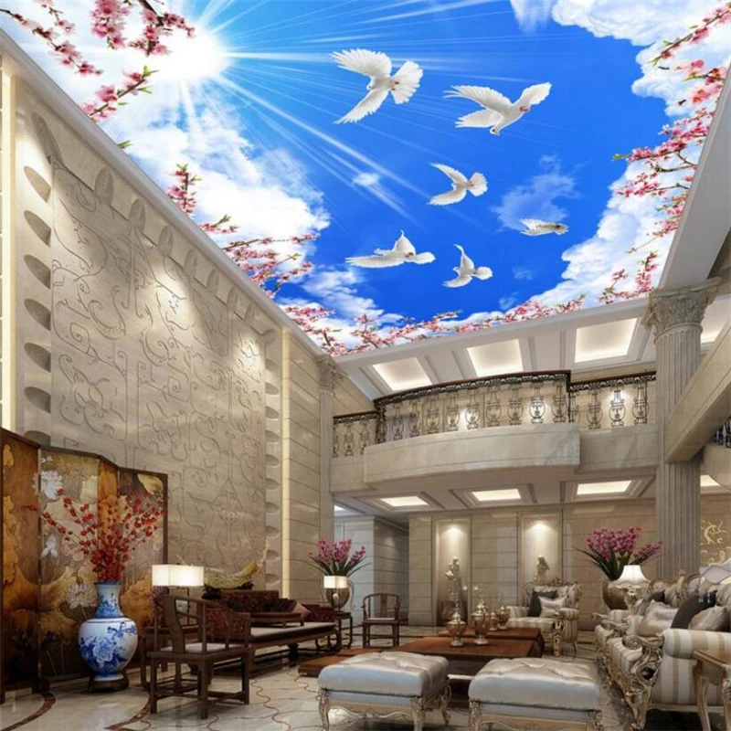 Custom 3d stereo HD large mural simple restaurant living room ceiling wallpaper blue sky green tree ceiling Papel de parede
Custom 3d stereo HD large mural simple restaurant living room ceiling wallpaper blue sky green tree ceiling Papel de parede