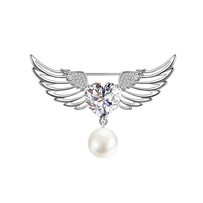 Gorgeous Classic Temperament Copper Brooch Angel Wings Pearl Brooch Pin Backpack Dress Jewelry Accessories High Quality
Gorgeous Classic Temperament Copper Brooch Angel Wings Pearl Brooch Pin Backpack Dress Jewelry Accessories High Quality