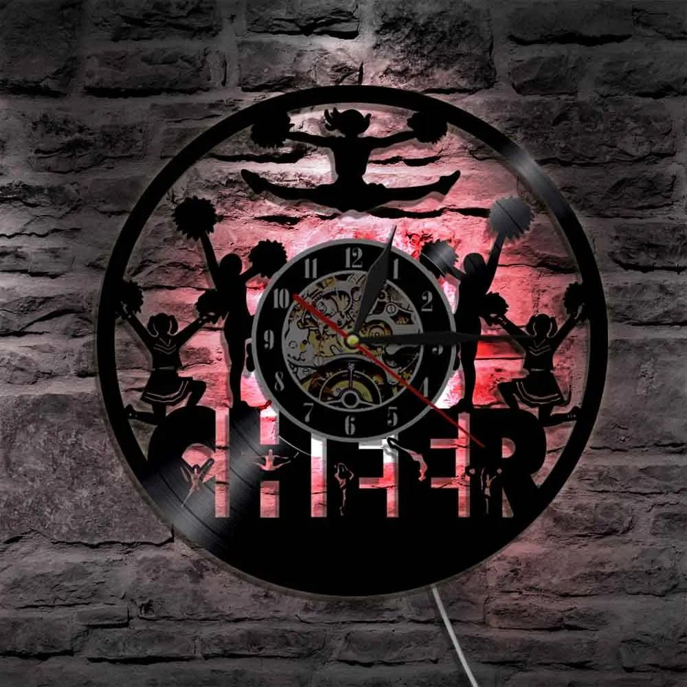 Cheer Dancing Wall Art Vinyl Wall Light Rock Sport Unique Gift Handmade LP Vintage Creative LED Clocks With Black Light
Cheer Dancing Wall Art Vinyl Wall Light Rock Sport Unique Gift Handmade LP Vintage Creative LED Clocks With Black Light