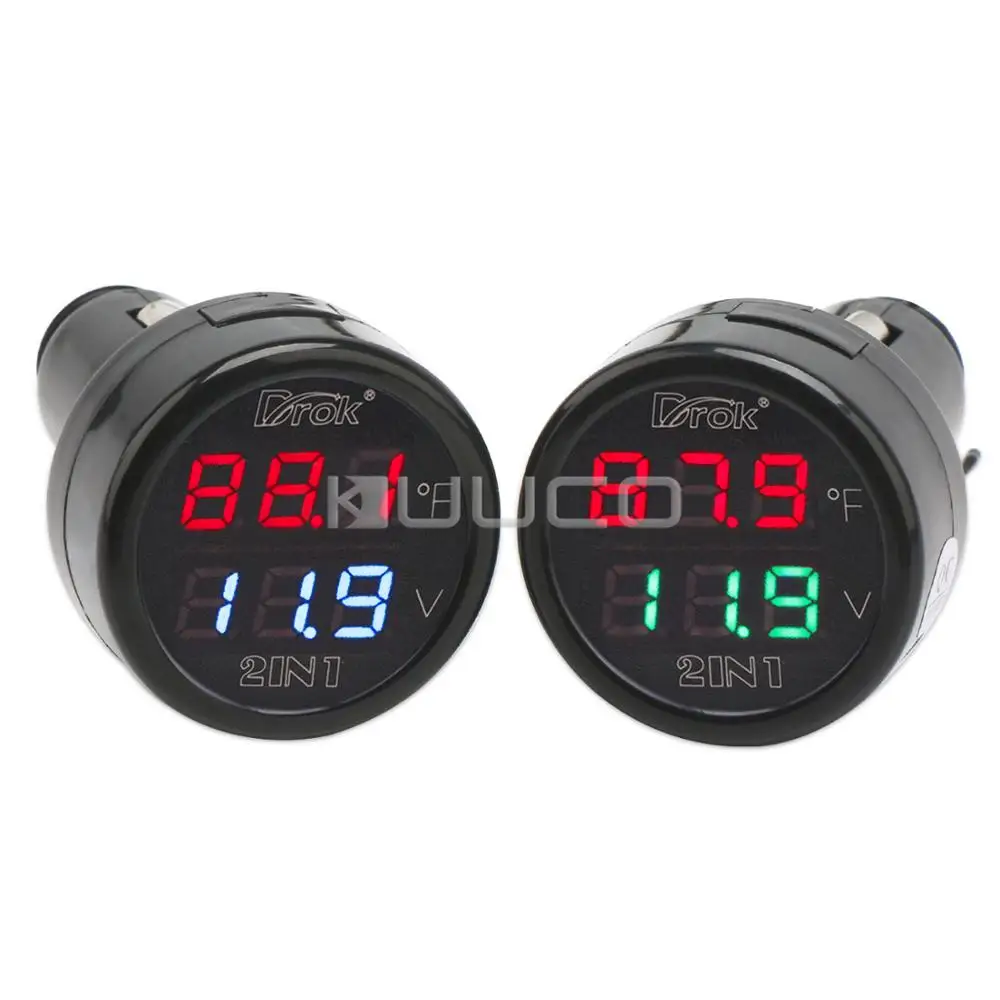 2 PCS/LOT DC 12V 24V Voltage Temperature Monitor Panel Meter Dual-display Voltmeter Thermometer 2in1 Digital Meter/Car Meter
2 PCS/LOT DC 12V 24V Voltage Temperature Monitor Panel Meter Dual-display Voltmeter Thermometer 2in1 Digital Meter/Car Meter