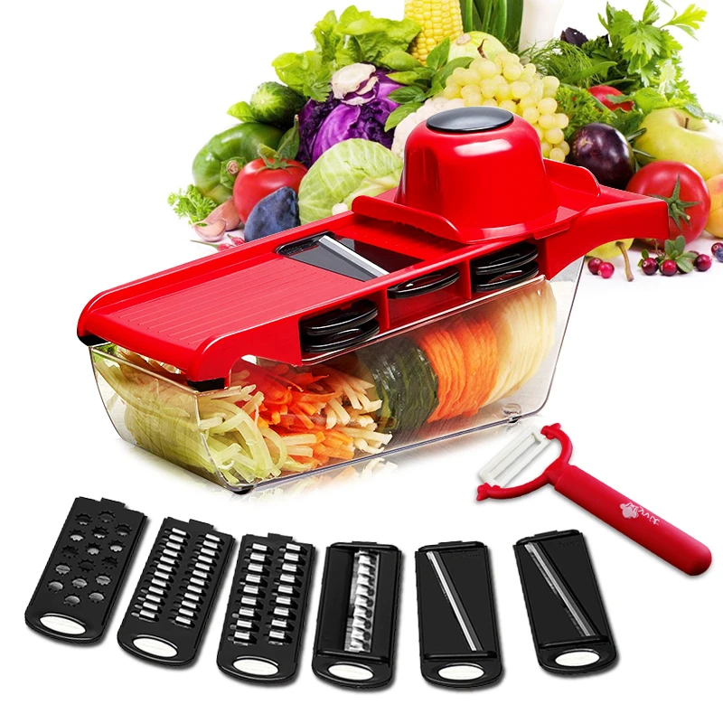 1Set Vegetable Cutter With Steel Blade Mandoline Slicer Potato Peeler Carrot Cheese Grater Vegetable Slicer Kitchen Accessories
1Set Vegetable Cutter With Steel Blade Mandoline Slicer Potato Peeler Carrot Cheese Grater Vegetable Slicer Kitchen Accessories