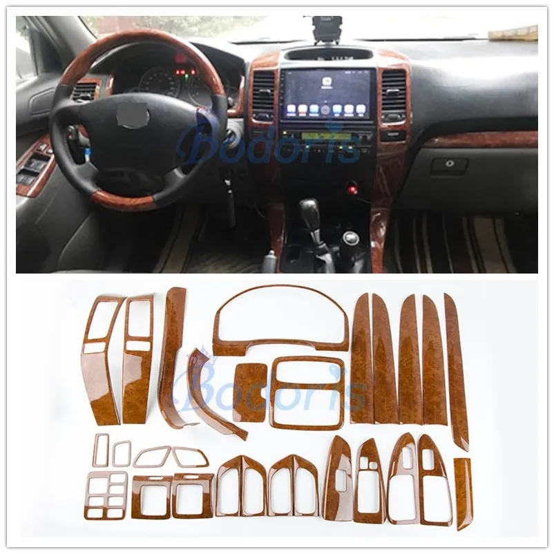 28 pcs Interior Wood Color Trim Panel ABS Cover Package 2003-2009 Car Styling For Toyota Land Cruiser Prado FJ120 Accessories
28 pcs Interior Wood Color Trim Panel ABS Cover Package 2003-2009 Car Styling For Toyota Land Cruiser Prado FJ120 Accessories