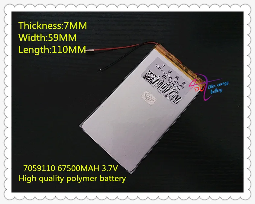 3.7V 6750mAH 7059110 Polymer lithium ion / Li-ion battery for POWER BANK,tablet pc,dvr,GPS,cell phone;MP4,SPEAKER
3.7V 6750mAH 7059110 Polymer lithium ion / Li-ion battery for POWER BANK,tablet pc,dvr,GPS,cell phone;MP4,SPEAKER