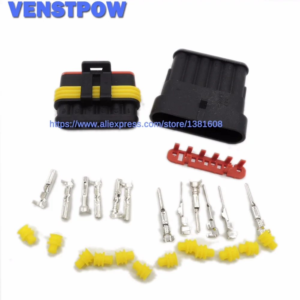 5 sets 1.5 Kit 6 pin Way Female Male Super seal Waterproof Electrical Wire Connector Automotive Plug
5 sets 1.5 Kit 6 pin Way Female Male Super seal Waterproof Electrical Wire Connector Automotive Plug