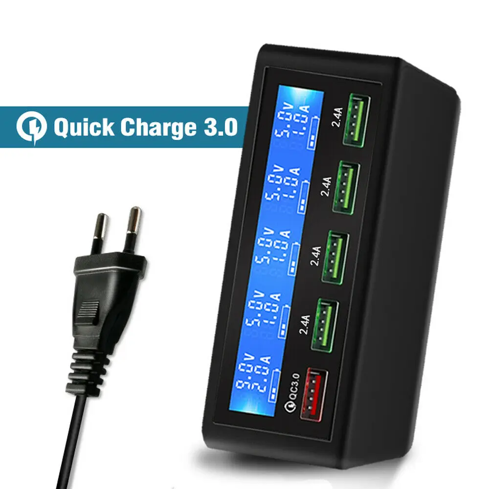 Быстрая зарядка 3,0 Смарт 5 портов USB зарядное устройство адаптер питания станция ЖК-дисплей
Быстрая зарядка 3,0 Смарт 5 портов USB зарядное устройство адаптер питания станция ЖК-дисплей