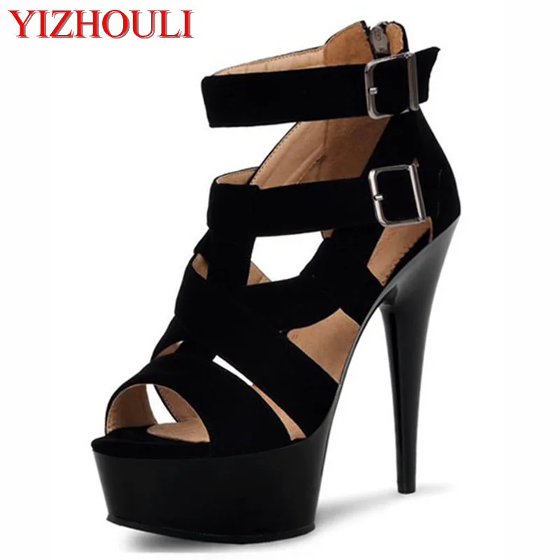 Women's sexy heels, 15 cm stage banquet performance using summer fashion black gladiator sandals
Women's sexy heels, 15 cm stage banquet performance using summer fashion black gladiator sandals