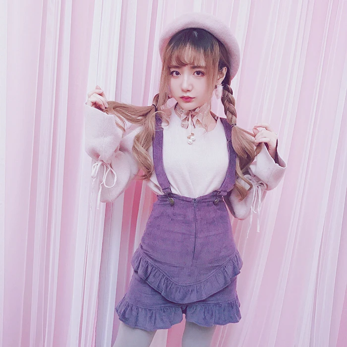 Princess sweet lolita skirt Bobon21 corduroy fungus lace strap skirt and skirt strap removable Japanese high waist B1552
Princess sweet lolita skirt Bobon21 corduroy fungus lace strap skirt and skirt strap removable Japanese high waist B1552