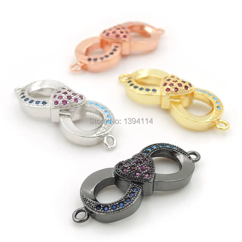 30*11*5mm Micro Pave Kallaite&Red&Blue CZ Eight Connector With Heart Fit For Women As DIY Bracelets Accessory
30*11*5mm Micro Pave Kallaite&Red&Blue CZ Eight Connector With Heart Fit For Women As DIY Bracelets Accessory