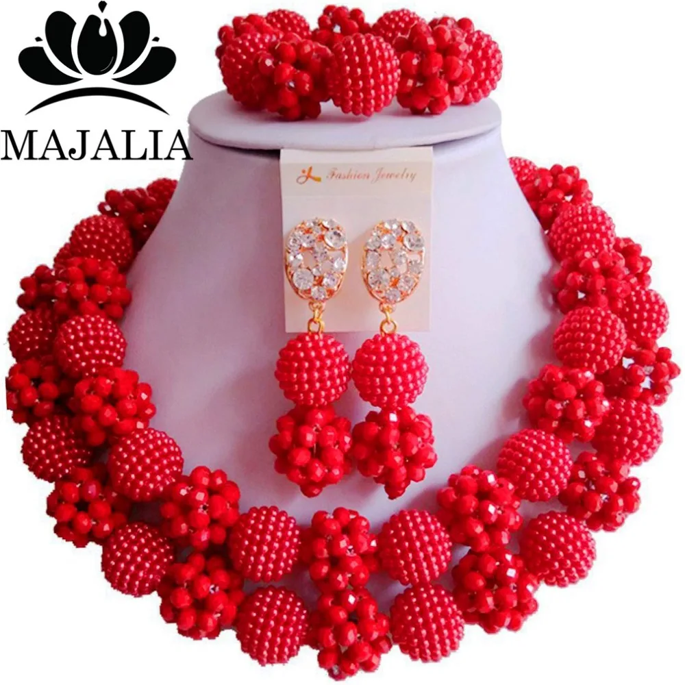 Luxury Nigeria Wedding african beads jewelry set red Crystal necklace Bridal Jewelry Sets Free shipping G-77
Luxury Nigeria Wedding african beads jewelry set red Crystal necklace Bridal Jewelry Sets Free shipping G-77