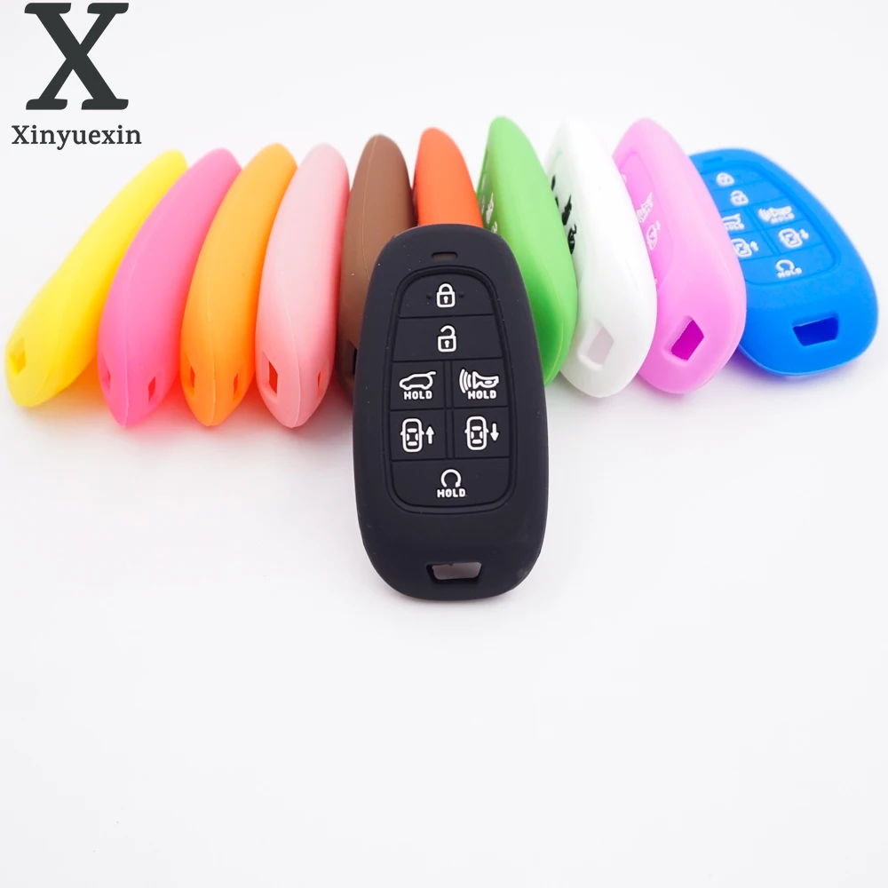 Xinyuexin 7 Buttons Silicone Car Key Cover Case Fit for Hyundai Sonata 2019 DN8 Remote Car-Styling Protective Cover Jacket
Xinyuexin 7 Buttons Silicone Car Key Cover Case Fit for Hyundai Sonata 2019 DN8 Remote Car-Styling Protective Cover Jacket