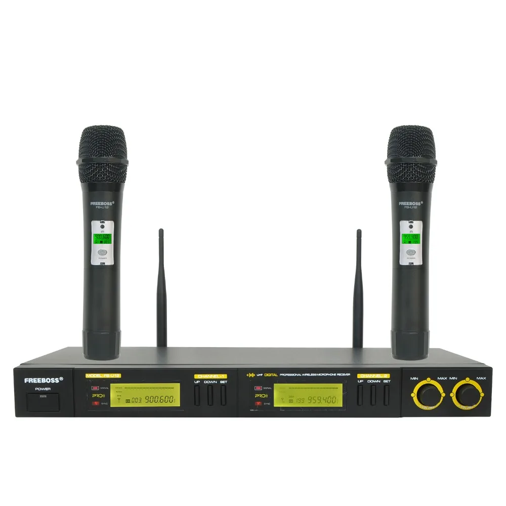 FREEBOSS UHF Беспроводная микрофонная система, 2 канала, 100 каналов, ИК-частота, беспроводной Динамический микрофон
FREEBOSS UHF Беспроводная микрофонная система, 2 канала, 100 каналов, ИК-частота, беспроводной Динамический микрофон