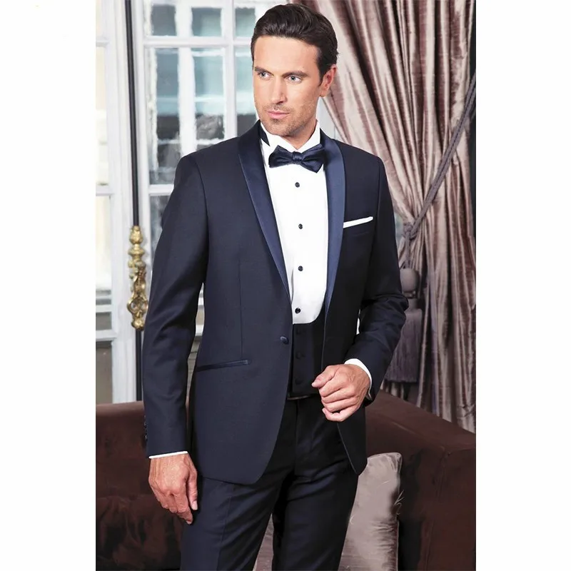 Brand New Groomsmen Shawl Satin Lapel Groom Tuxedos Navy Blue Men Suits Wedding Best Man Blazer (Jacket+Pants+Tie+Vest) B988
Brand New Groomsmen Shawl Satin Lapel Groom Tuxedos Navy Blue Men Suits Wedding Best Man Blazer (Jacket+Pants+Tie+Vest) B988