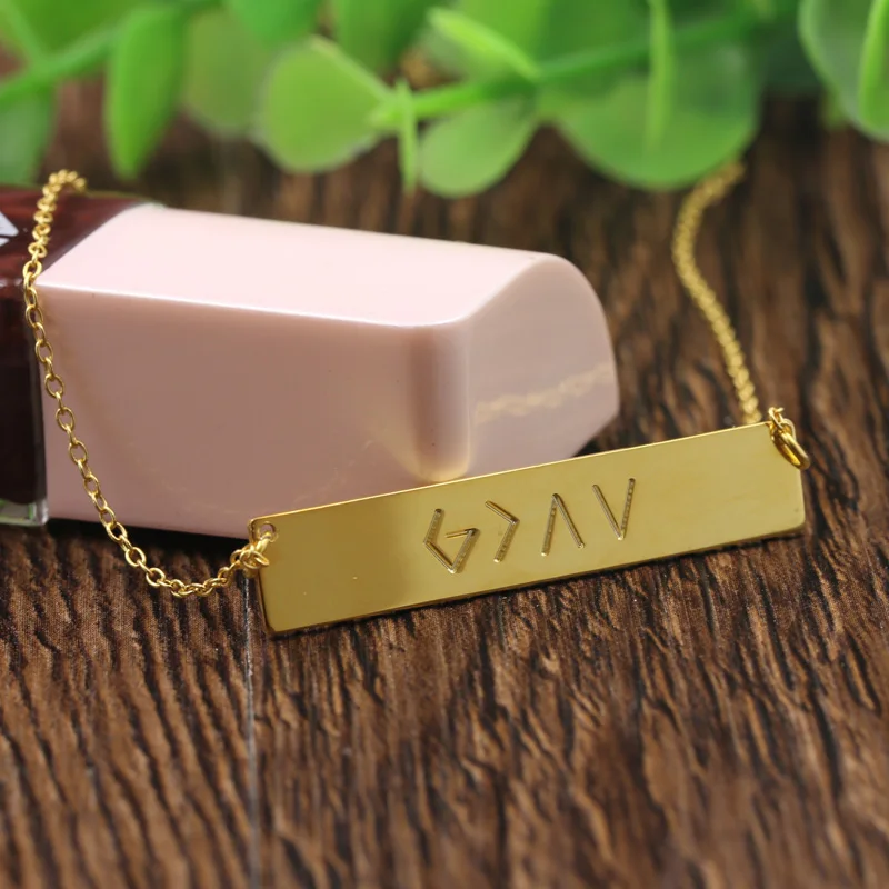 Factory! Horizontal Aramaic Words Charm Necklace Custom Name Golden Plated Pendant Trenday Jewelry Men Women wholesale
Factory! Horizontal Aramaic Words Charm Necklace Custom Name Golden Plated Pendant Trenday Jewelry Men Women wholesale