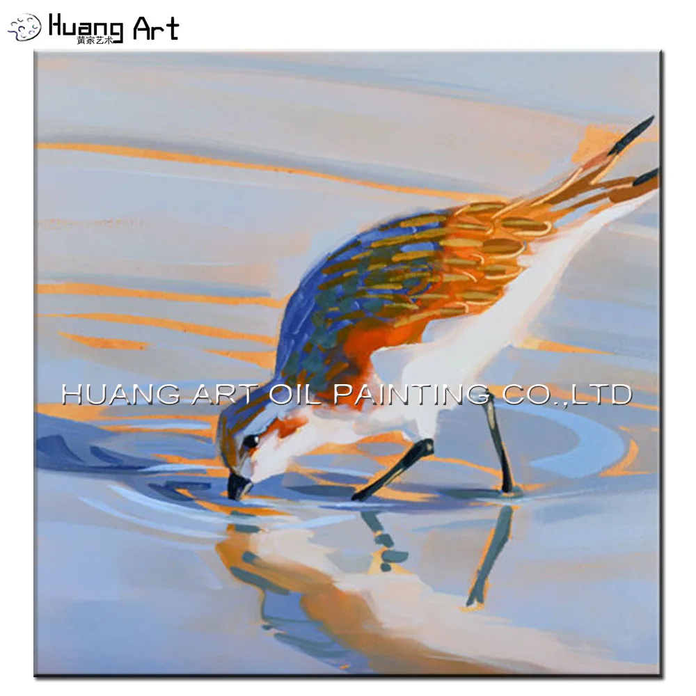 Handpainted Modern Bird Oil Painting On Canvas Bird Drink Water in the Lake Landscape Animal Painting Art for Wall Decor Art
Handpainted Modern Bird Oil Painting On Canvas Bird Drink Water in the Lake Landscape Animal Painting Art for Wall Decor Art