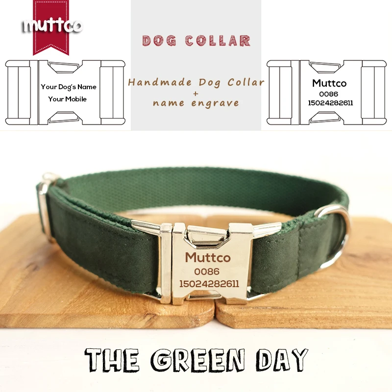MUTTCO Engraved dog collar with nameplate for dog high quality collar for dog THE GREEN DAY design dog collar 5 sizes UDC019
MUTTCO Engraved dog collar with nameplate for dog high quality collar for dog THE GREEN DAY design dog collar 5 sizes UDC019