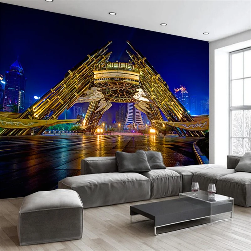 beibehang papel de parede para quarto City fortified plaza nightlife living room wall custom large mural green wallpaper
beibehang papel de parede para quarto City fortified plaza nightlife living room wall custom large mural green wallpaper