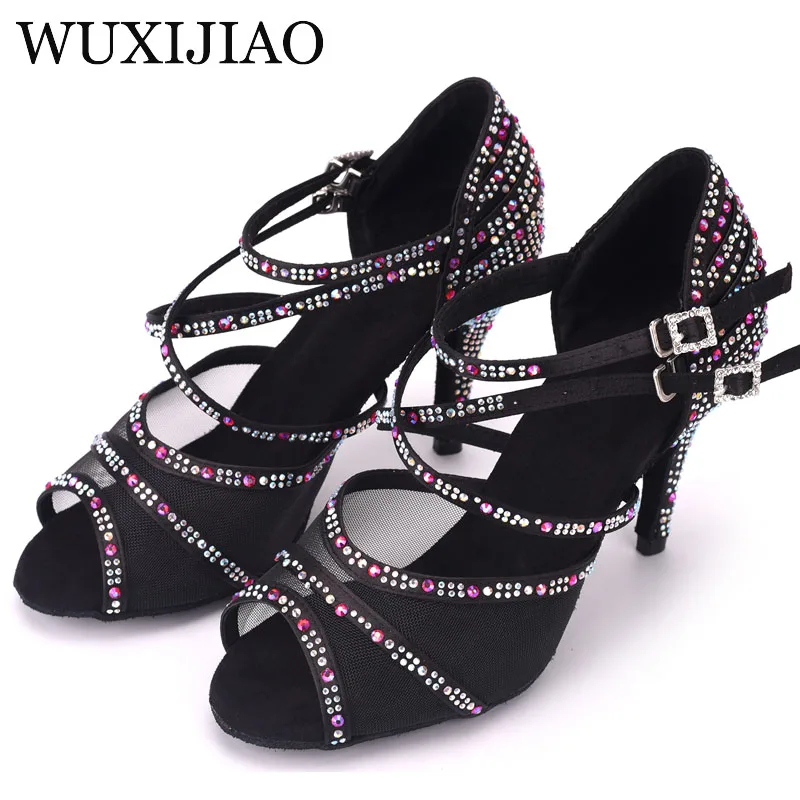 WUXIJIAO Black Dance Shoes Women Full Rhinestone Woman Salsa Dance Shoes Latin Salsa Shoes Adult Shoes With Mesh Curban Heel
WUXIJIAO Black Dance Shoes Women Full Rhinestone Woman Salsa Dance Shoes Latin Salsa Shoes Adult Shoes With Mesh Curban Heel