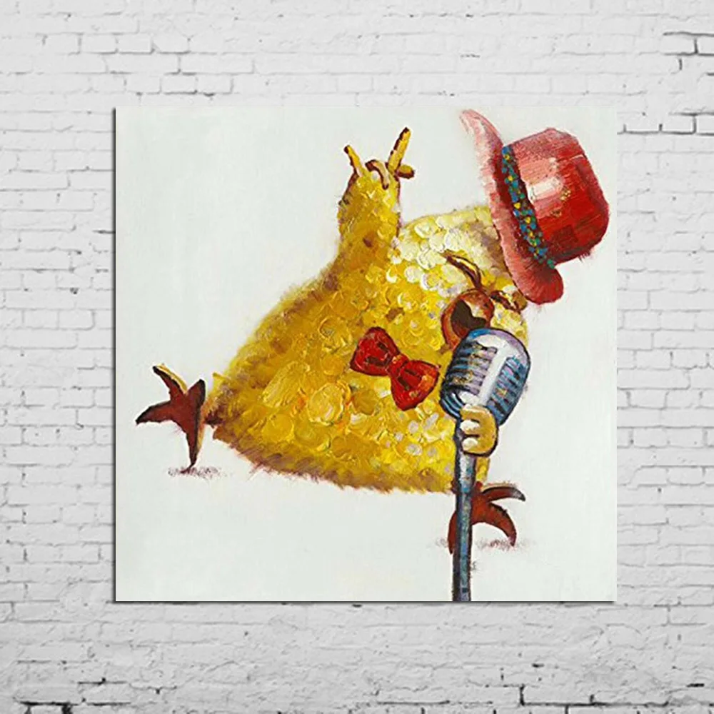 New Fashion Singing Chicken Canvas Painting Wall Art 100%Handmade Oil Painting Canvas Big Size For Bedroom Decoration Home Decor
New Fashion Singing Chicken Canvas Painting Wall Art 100%Handmade Oil Painting Canvas Big Size For Bedroom Decoration Home Decor