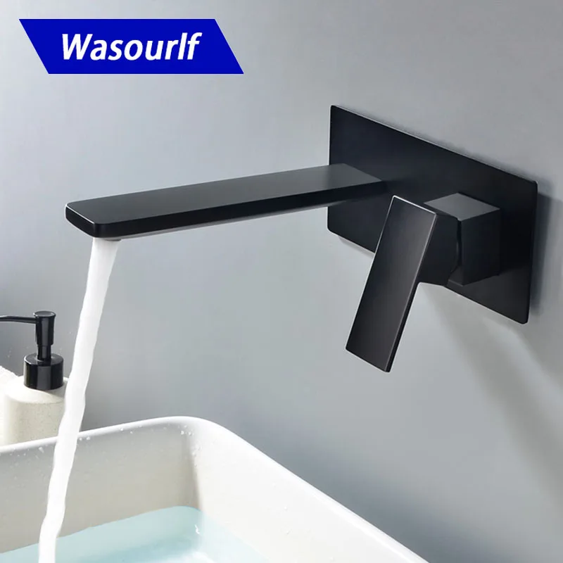 WASOURLF Wall Mounted Solid Bathroom Brass Black Colour Sink Faucet Hot and Cold Fashion Design Tap Mixer Copper for Hotel
WASOURLF Wall Mounted Solid Bathroom Brass Black Colour Sink Faucet Hot and Cold Fashion Design Tap Mixer Copper for Hotel