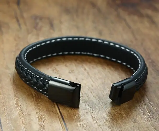 Genuine leather Wirstband with stainless steel magnetic buckle bracelet For Men 7.5'' and 8.26''
Genuine leather Wirstband with stainless steel magnetic buckle bracelet For Men 7.5'' and 8.26''