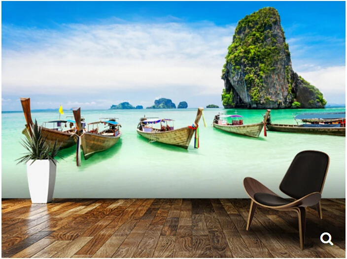 Custom natural landscape wallpaper,Longtale boat at the beach,3D photo for living room restaurant bedroom backdrop wallpaper
Custom natural landscape wallpaper,Longtale boat at the beach,3D photo for living room restaurant bedroom backdrop wallpaper