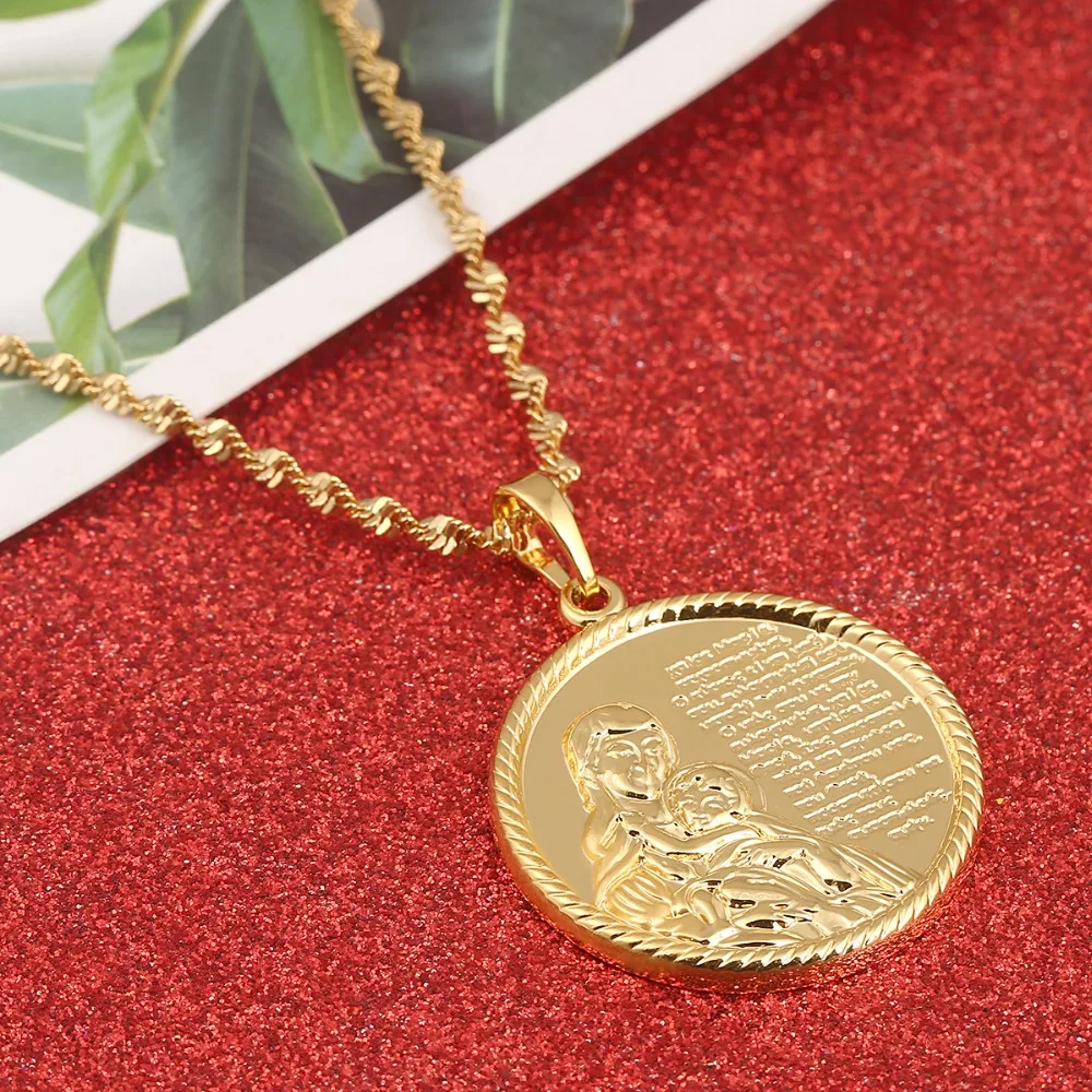 Religious Jewelry Gold Color Virgin Mary Pendants Necklaces Chain Women Christianity Jewelry Medal Pendant
Religious Jewelry Gold Color Virgin Mary Pendants Necklaces Chain Women Christianity Jewelry Medal Pendant