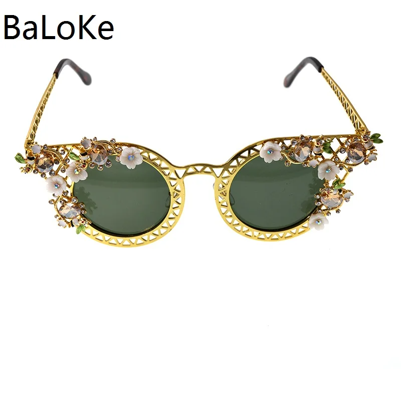 Cat Eye Sunglasses Women Brand Design Crystals Vintage Flower Decoration Full Frame Sun Glasses Oculos De Sol Feminino
Cat Eye Sunglasses Women Brand Design Crystals Vintage Flower Decoration Full Frame Sun Glasses Oculos De Sol Feminino