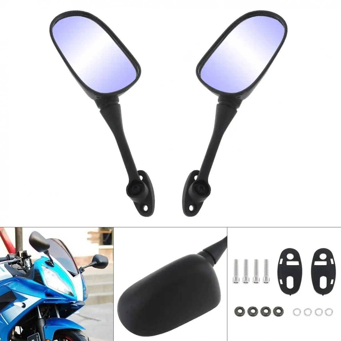 Черное заднее боковое зеркало для мотоцикла Honda CBR600 / CBR600RR / CBR1000/CBR1000RR, 2 шт.
Черное заднее боковое зеркало для мотоцикла Honda CBR600 / CBR600RR / CBR1000/CBR1000RR, 2 шт.