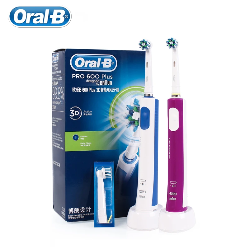 Oral B Electric Toothbrush Pro 600Plus Rechargeable Tooth Brush Replaceable Brush Heads Fashion Design Durable
Oral B Electric Toothbrush Pro 600Plus Rechargeable Tooth Brush Replaceable Brush Heads Fashion Design Durable