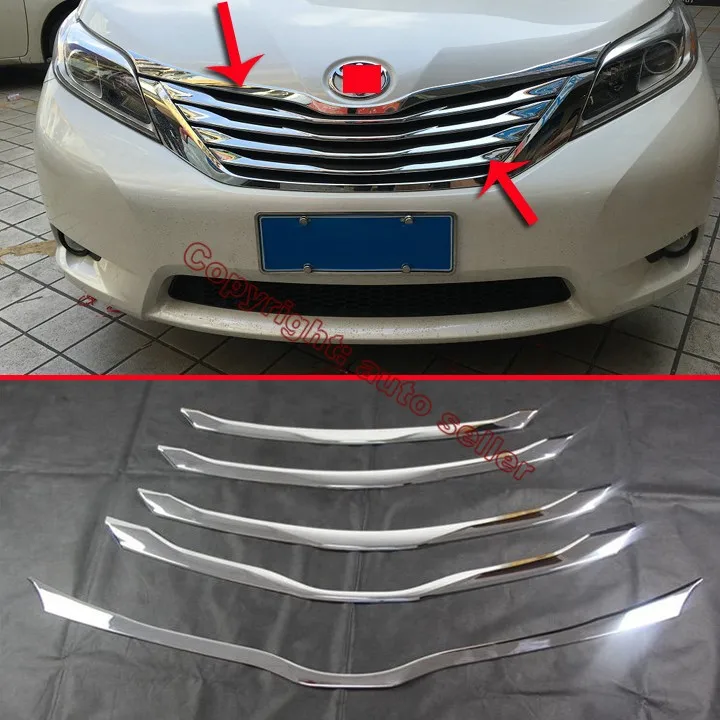 ABS Chrome Front Grille Trim For Toyota Sienna 2015 2016 2017 Car Accessories Stickers
ABS Chrome Front Grille Trim For Toyota Sienna 2015 2016 2017 Car Accessories Stickers