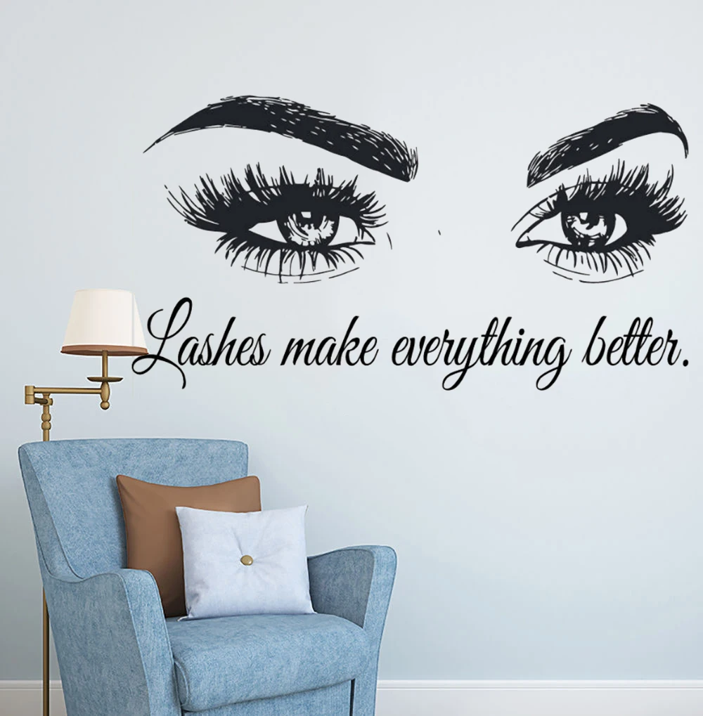 Wall Art Sticker Eyelashes Lashes Extensions Wall Decal Beauty Salon Quote Wall Decor Eye Eyebrows Make Up Vinyl Art AY1075
Wall Art Sticker Eyelashes Lashes Extensions Wall Decal Beauty Salon Quote Wall Decor Eye Eyebrows Make Up Vinyl Art AY1075