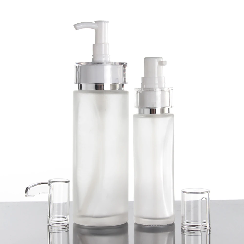 Lotion Bottle Container,100ml Glass Clear Frosted Cosmetic Packaging with Clear Cap
Lotion Bottle Container,100ml Glass Clear Frosted Cosmetic Packaging with Clear Cap