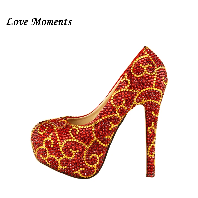 2017 Red/Gold Bride wedding shoes up Heel Round toe woman's Fashion Wedding Party shoes Pumps Adult High heels Party Pumps
2017 Red/Gold Bride wedding shoes up Heel Round toe woman's Fashion Wedding Party shoes Pumps Adult High heels Party Pumps
