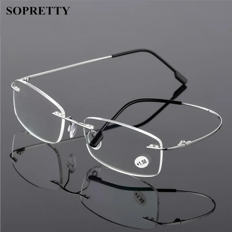 Unisex Titanium Alloy Rimless Reading glasses , Women High Definition Anti Fatigue Ultralight Frameless Presbyopia Eyewear A859
Unisex Titanium Alloy Rimless Reading glasses , Women High Definition Anti Fatigue Ultralight Frameless Presbyopia Eyewear A859