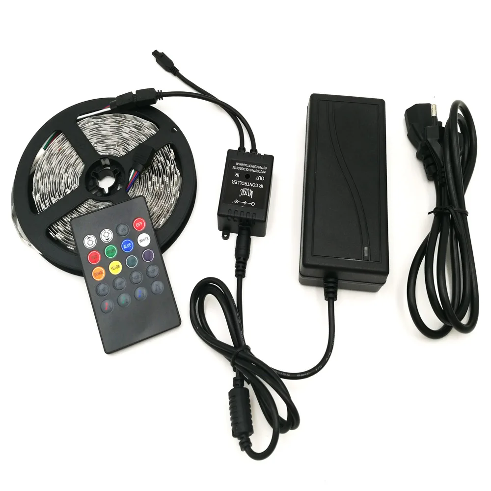 Music RGB LED Strip Light 5050 60Leds/m led Tape diode ribbon + Music Remote Controller + DC12V adapter 5M 10M set
Music RGB LED Strip Light 5050 60Leds/m led Tape diode ribbon + Music Remote Controller + DC12V adapter 5M 10M set