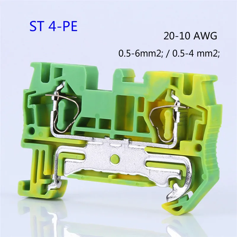 10pcs ST4-PE Type Din Rail Ground Earth Universal Spring Quick Connector United Modular Terminal Block ST-4PE
10pcs ST4-PE Type Din Rail Ground Earth Universal Spring Quick Connector United Modular Terminal Block ST-4PE