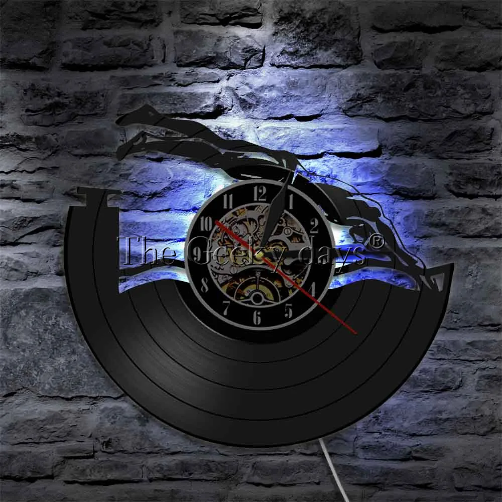 Swimming Athletes Silhouette LED Wall Light Vinyl Record Wall Clock With LED illumination Water Sport Modern W Lamp
Swimming Athletes Silhouette LED Wall Light Vinyl Record Wall Clock With LED illumination Water Sport Modern W Lamp