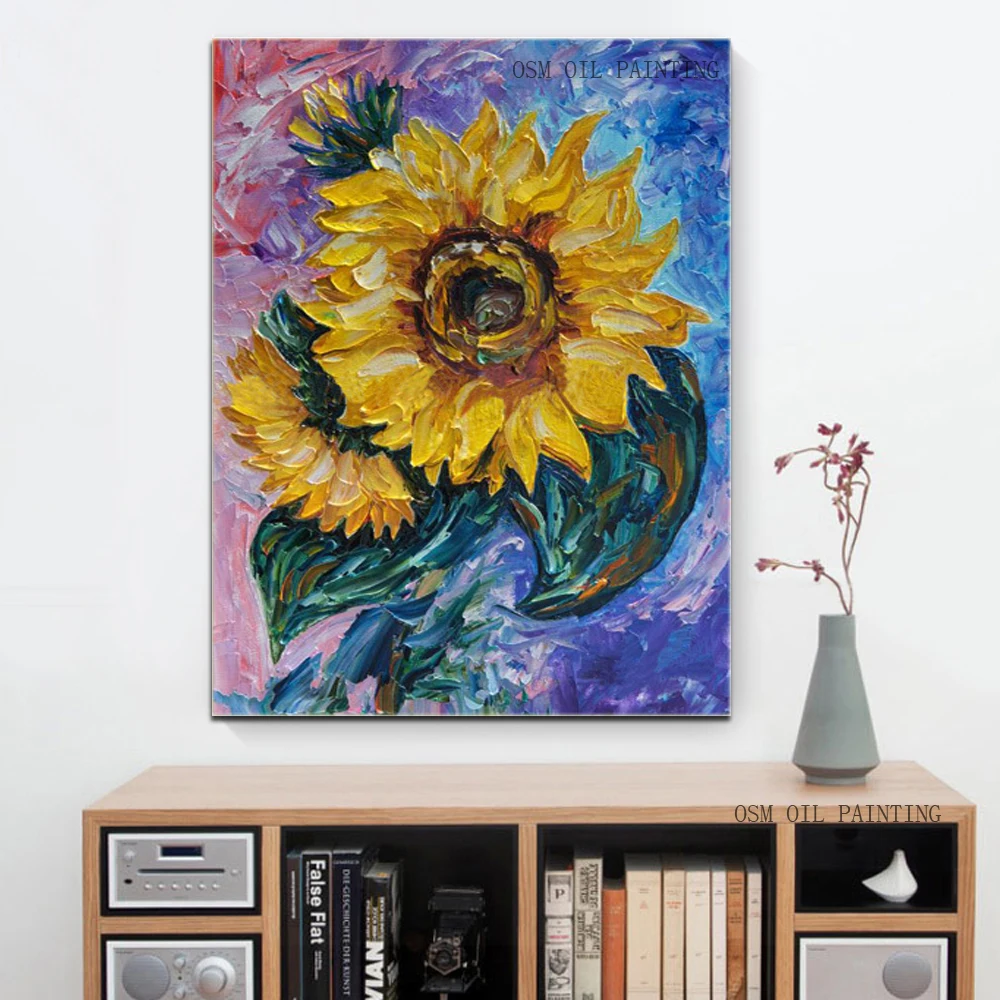 Skills Artist Hand-painted High Quality Sunflower Oil Painting On Canvas Beautiful Flower Oil Painting For Wall Decoration
Skills Artist Hand-painted High Quality Sunflower Oil Painting On Canvas Beautiful Flower Oil Painting For Wall Decoration