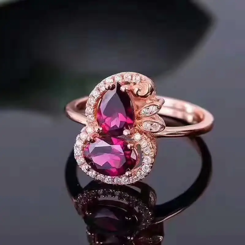 LANZYO925 Sterling Silver Rings Natural Magnesium Garnet Gemstone Fine Jewelry Wedding for Women New open rings
LANZYO925 Sterling Silver Rings Natural Magnesium Garnet Gemstone Fine Jewelry Wedding for Women New open rings