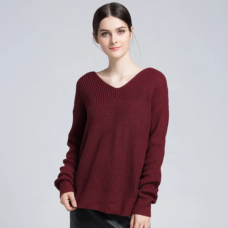 Women's Knitted Sweaters Girls Long Sleeve Warm Sweater Backless V Collar Sweater Girl Sexy Leaking Back Sweater B-9250
Women's Knitted Sweaters Girls Long Sleeve Warm Sweater Backless V Collar Sweater Girl Sexy Leaking Back Sweater B-9250